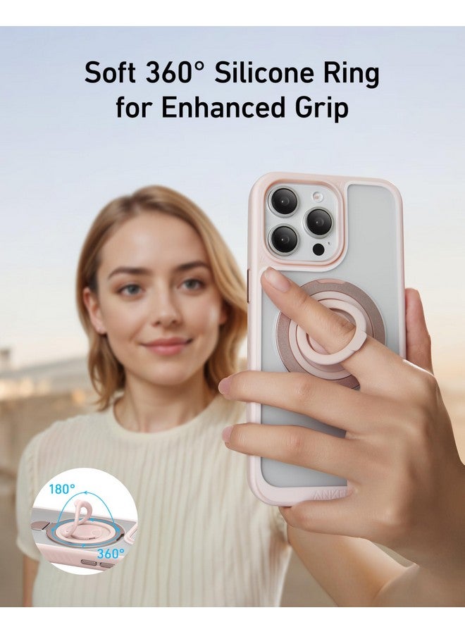 Anker Anker Magnetic Ring Stand for iPhone 15 Pro Max Case, Silicone Finger Ring Grip Stand Holder, Military Grade Drop Tested, Compatible with MagSafe, Built in Kickstand, Soft Edge Anti-Fingerprint, Black  - Image 2
