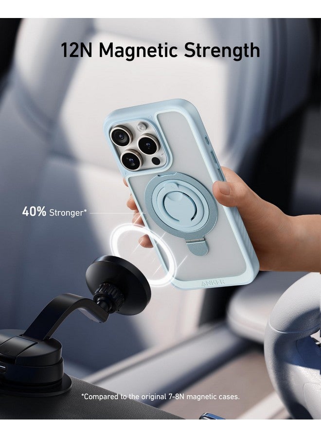 Anker Anker Magnetic Ring Stand for iPhone 15 Pro Max Case, Silicone Finger Ring Grip Stand Holder, Military Grade Drop Tested, Compatible with MagSafe, Built in Kickstand, Soft Edge Anti-Fingerprint, Black  - Image 3