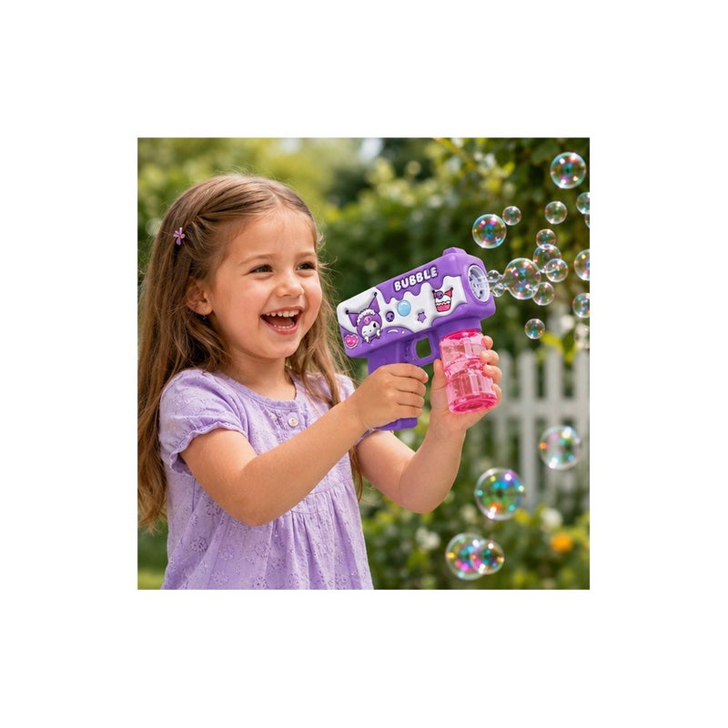 Bubble Gun Toy for Kids, Purple, with Bubble Solution, Kuromi Character Design | Summer Fun - Image 3