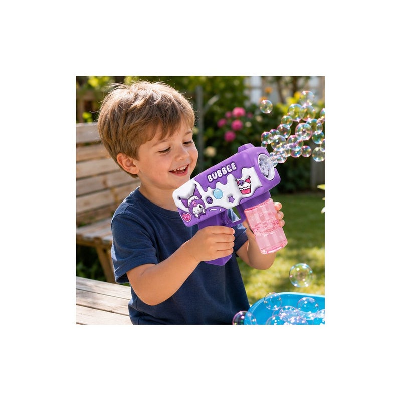 Bubble Gun Toy for Kids, Purple, with Bubble Solution, Kuromi Character Design | Summer Fun - Image 4
