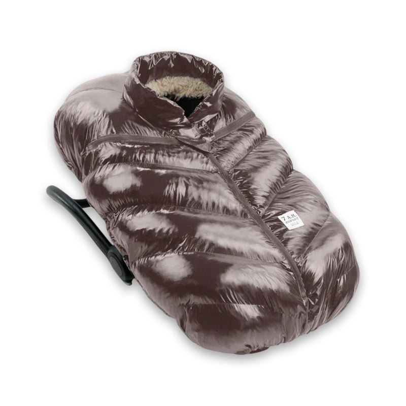 7 A.M 7AM Enfant Car Seat Covers Cocoon Baby Cover for Boys Girls Rain Snow Repellent Breathable Windproof Center Zipper Universal Fit for Infant Car Seat 012M Brown Polar - Image 2