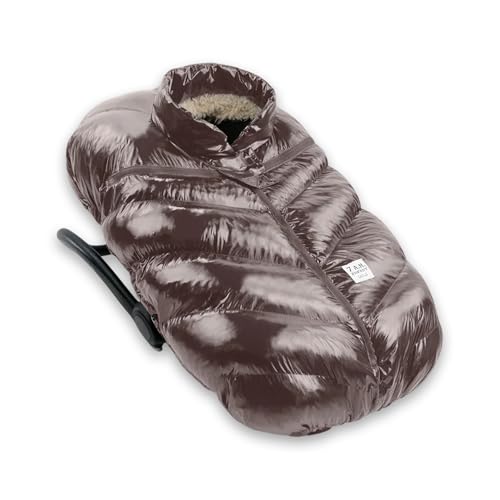7 A.M 7AM Enfant Car Seat Covers Cocoon Baby Cover for Boys Girls Rain Snow Repellent Breathable Windproof Center Zipper Universal Fit for Infant Car Seat 012M Brown Polar - Image 1