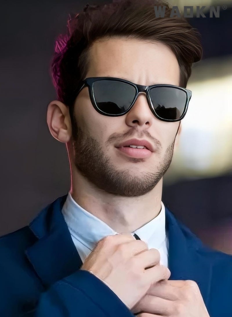 دبليو أيه أو كي أن نظارات شمسية مربعة مستقطبة للرجال والنساء، نظارات شمسية بحماية من الأشعة فوق البنفسجية 400 بإطار من البولي كربونات، نظارات شمسية عصرية مضادة للتوهج للرجال أثناء القيادة وصيد الأسماك ولعب الجولف والسفر - Image 2