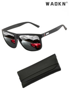 WAOKN Polarized Square Sunglasses for Men Women, UV400 Protection Sun Glasses with PC Frame, Fashion Anti-Glare Sunglasses for Men Driving, Fishing, Golfing, Traveling  - Image 1