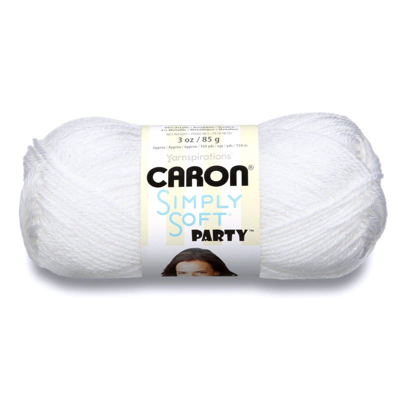 Caron Simply Soft Party Snow Sparkle Yarn - 3 Pack of 85g/3oz - Acrylic - 4 Medium (Worsted) - 164 Yards - Knitting/Crochet - Image 2