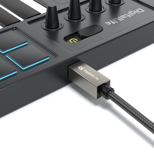 DigitalLife 2m USB Type C to B MIDI Interface Converter Cable, Compatible with Windows 11 / macOS 14 Sonoma (Metal, Nylon Braided) - Image 3