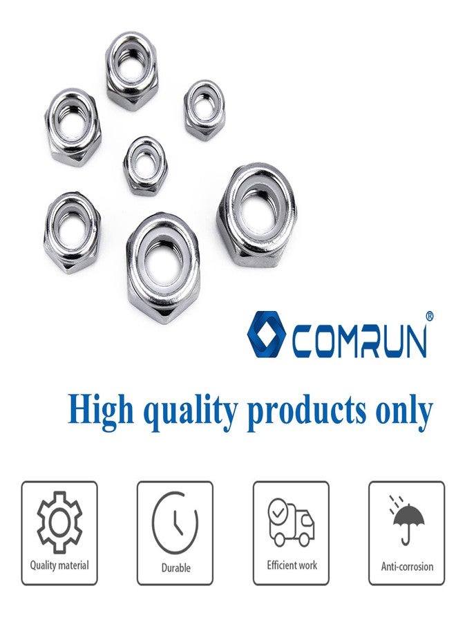 COMRUN 150 Pcs Nylon Insert Lock Nuts Hex Lock Nuts Assortment Carbon Steel Zinc Galvanized(1/4-20 5/16-18 3/8-16 1/2-13#10-24) - Image 4