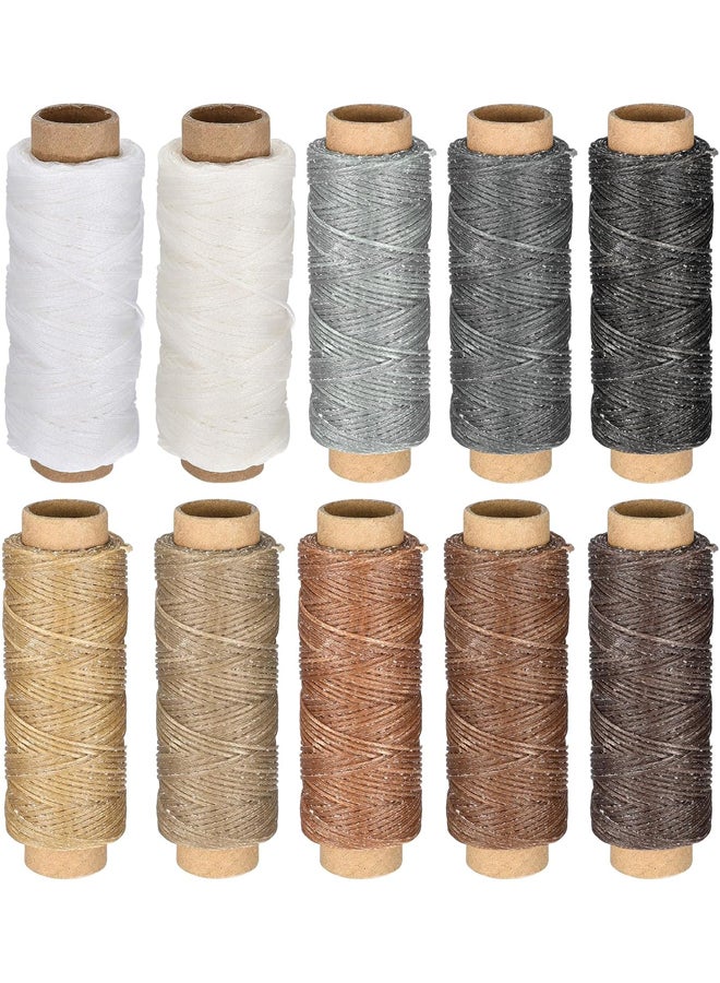 Map 55 Yards Leathercraft Thread, 1/15mm Diameter, Flat Waxed Polyester, for Hand Sewing, Multi Color (Pack of 10) - Image 2