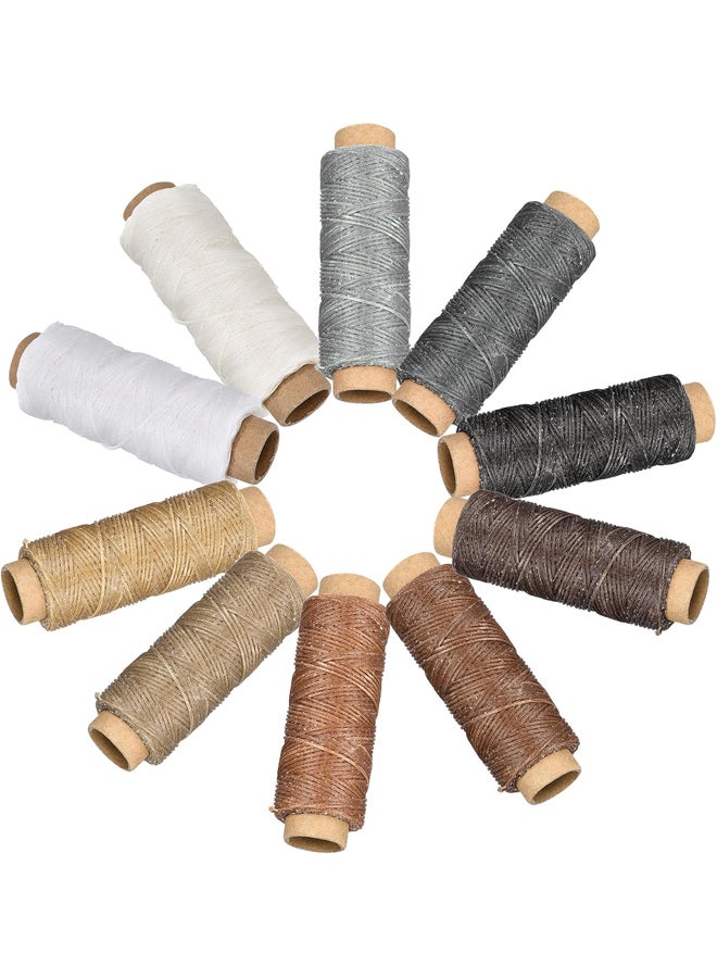 Map 55 Yards Leathercraft Thread, 1/15mm Diameter, Flat Waxed Polyester, for Hand Sewing, Multi Color (Pack of 10) - Image 4