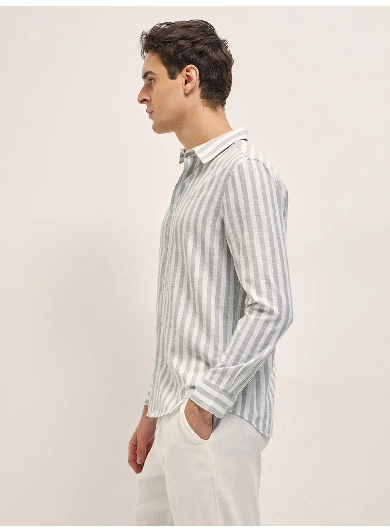 THE BEAR HOUSE  Men’s Shirt for Office, Casual & Party Wear | Comfortable Long Sleeve Shirt with Classic Collar, Button Closure & Versatile Stylish Look for Men | Best Price UAE