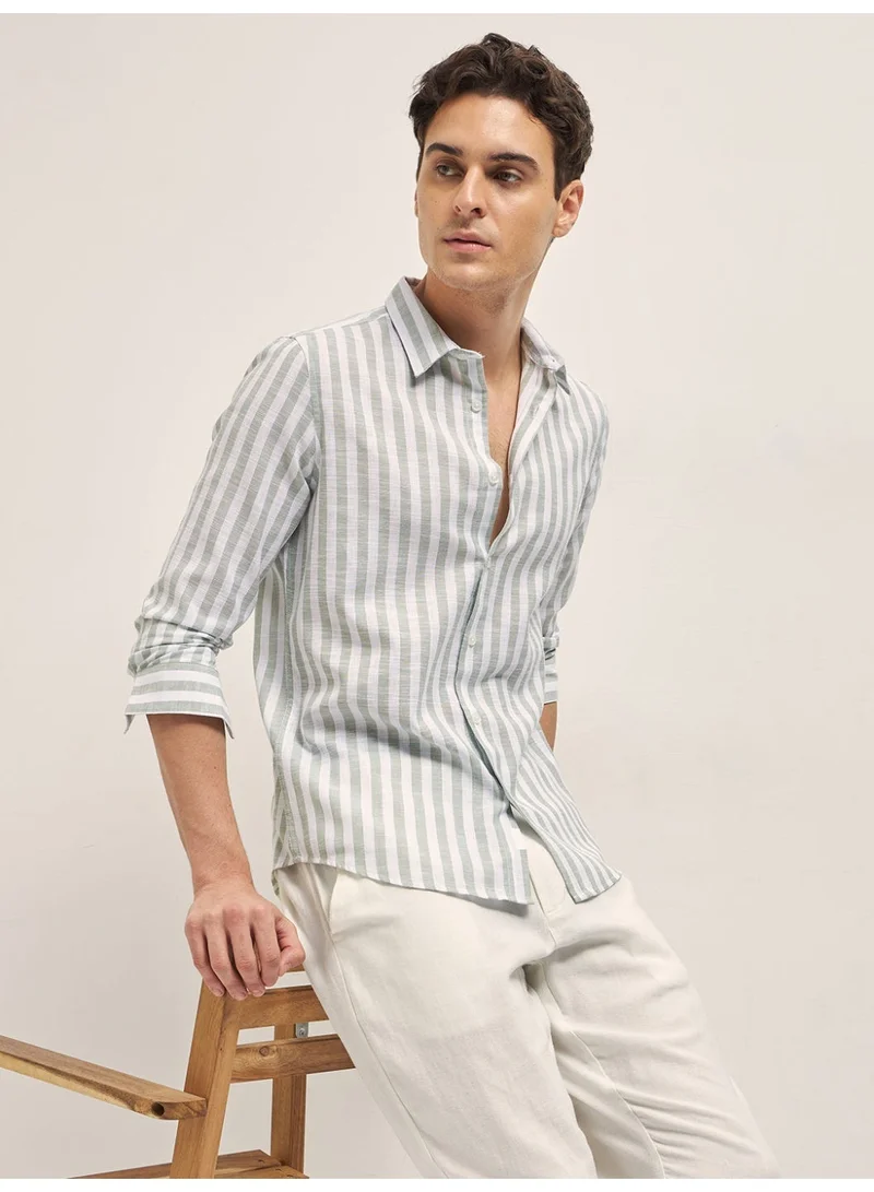 THE BEAR HOUSE  Men’s Shirt for Office, Casual & Party Wear | Comfortable Long Sleeve Shirt with Classic Collar, Button Closure & Versatile Stylish Look for Men | Best Price UAE