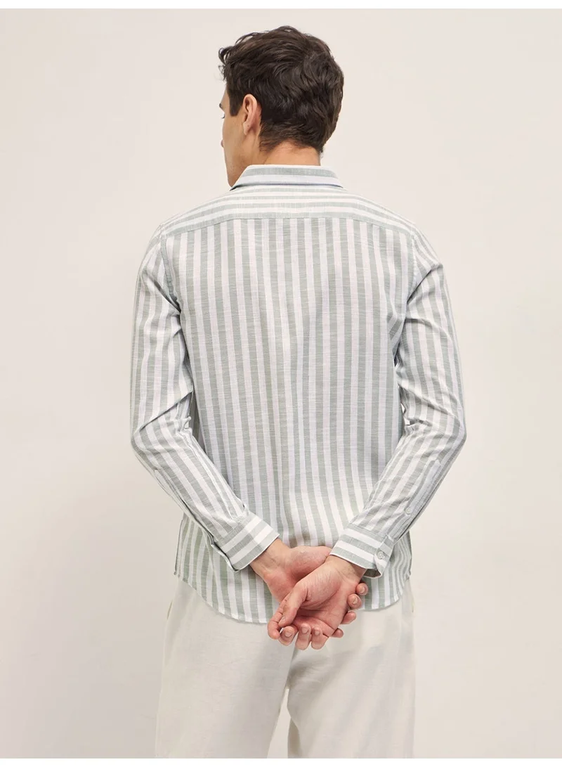 THE BEAR HOUSE  Men’s Shirt for Office, Casual & Party Wear | Comfortable Long Sleeve Shirt with Classic Collar, Button Closure & Versatile Stylish Look for Men | Best Price UAE