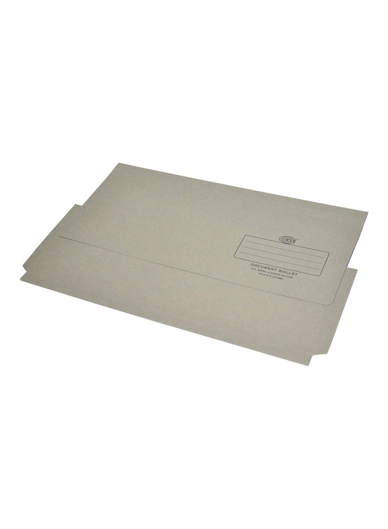 FIS FIS Document Wallets Grey Color, Pack of 50 Pcs, 320 gsm, F/S (210 x 330 mm) Size - FSFF8GY  - Image 1