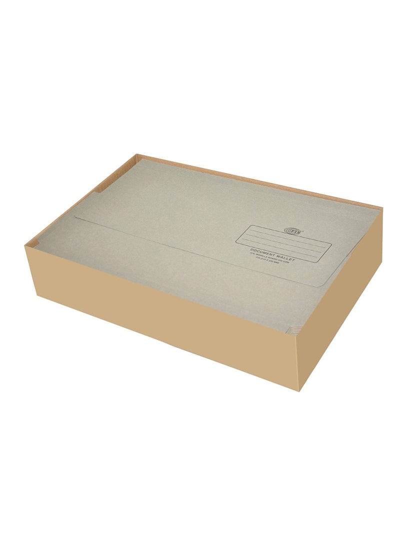 FIS FIS Document Wallets Grey Color, Pack of 50 Pcs, 320 gsm, F/S (210 x 330 mm) Size - FSFF8GY  - Image 3
