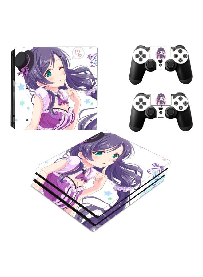 NIBEMINENT 3-Piece Anime Character Printed Console And Controller Sticker Set For PlayStation 4 Pro  - Image 1