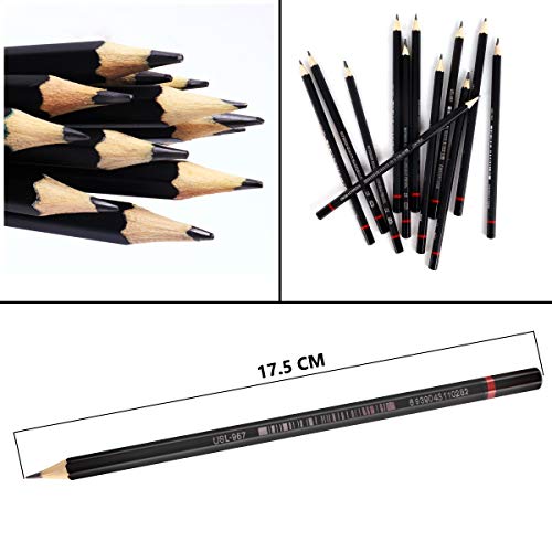 ABOUT SPACE Artist Pencil for Sketching Drawing Art Pack of 12 with Metal Case B 2B 3B 4B 5B 6B 7B 8B HB H 2H F - Image 3