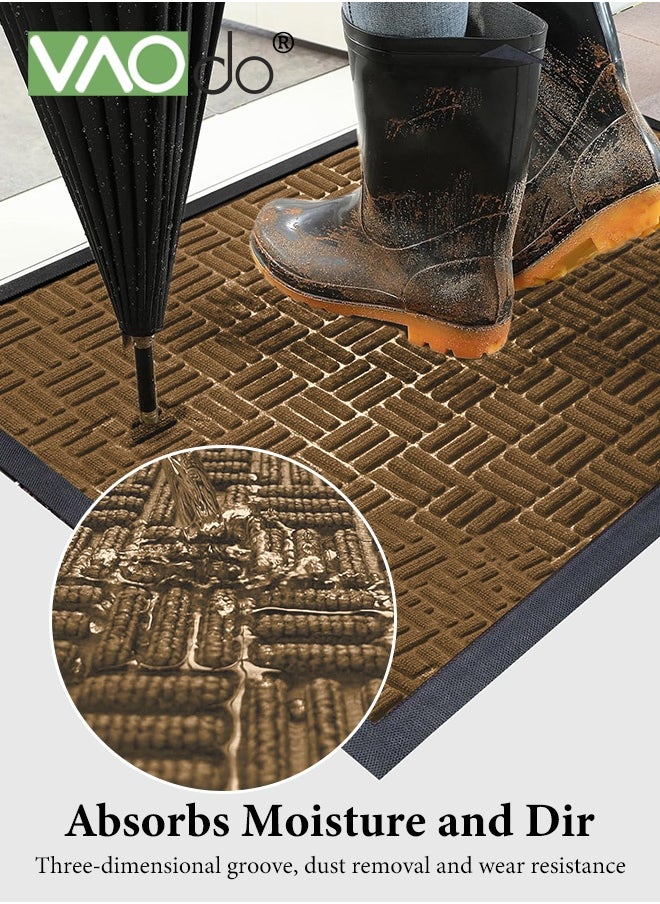 VAOdo Front Door Mat, Heavy Duty Durable Welcome Mat for Outdoor Indoor, Dirt Trapper Waterproof Super Absorbent Door Mat, Anti-Slip Trapping Rugs for Entryway Outside Patio Porch  - Image 3