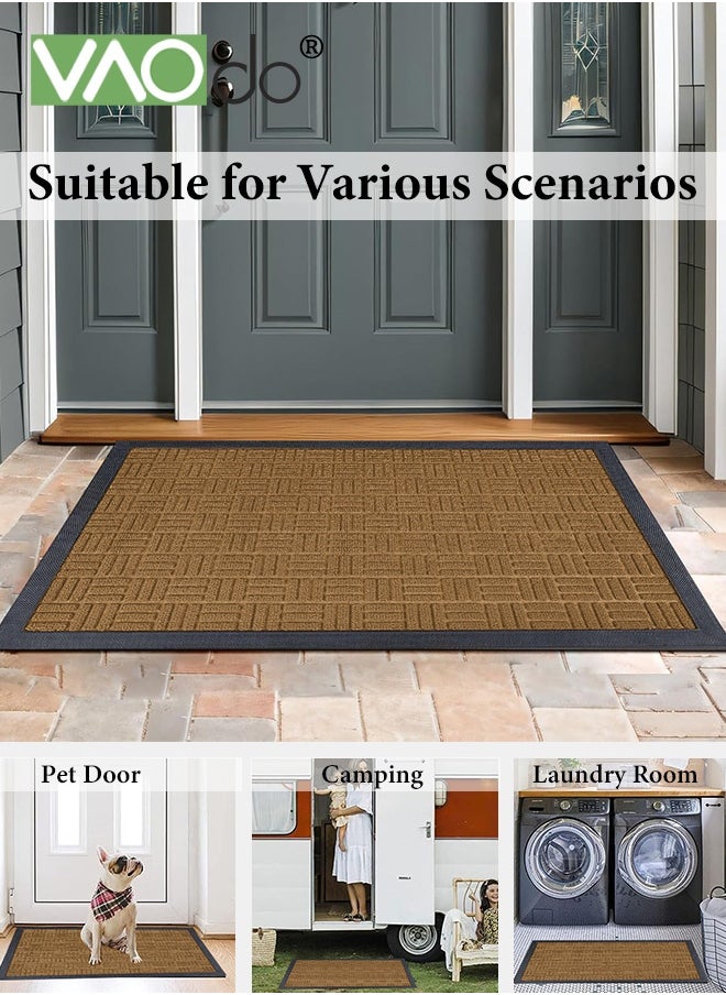 VAOdo Front Door Mat, Heavy Duty Durable Welcome Mat for Outdoor Indoor, Dirt Trapper Waterproof Super Absorbent Door Mat, Anti-Slip Trapping Rugs for Entryway Outside Patio Porch  - Image 2