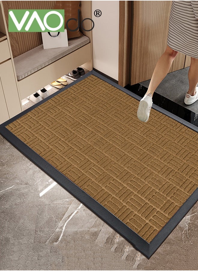VAOdo Front Door Mat, Heavy Duty Durable Welcome Mat for Outdoor Indoor, Dirt Trapper Waterproof Super Absorbent Door Mat, Anti-Slip Trapping Rugs for Entryway Outside Patio Porch  - Image 1