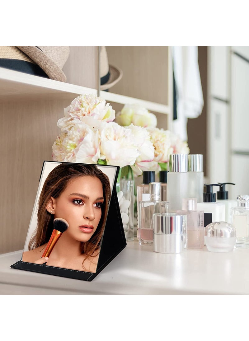 TOMATUS TOMATUS Portable Folding Mirror Makeup Mirror with Stand for Office Desk Vanity Table Travel Pack of 1 Black  - Image 5