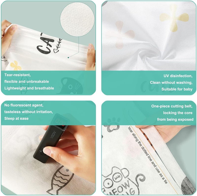 KASTWAVE 4 PCS Disposable Bed Sheets Travel Sheets for Hotel, Disposable Sheets for Bed Travel Bedding Cover Portable Sheet with 1 Quilt Cover, 1 Sheet and 2 Pillowcase for Travel Business Trip Spa Hotel - Image 3