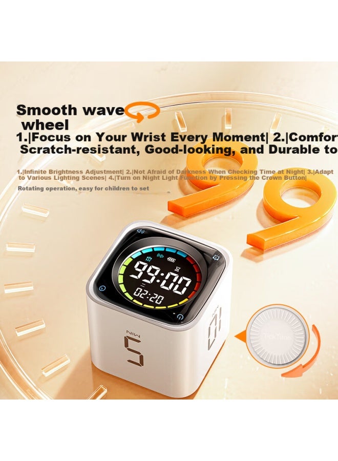 Llano Flip Timer Learning Children'S Smart Alarm Clock Time Management Student Wake-Up Artifact Timer Self-Discipline Countdown Reminder Clock Office Time Small Square Tk3 Gift - Image 4