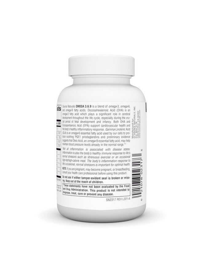 Source Naturals Omega 3-6-9, Essential Fatty Acid Complex for Heart and Brain Health* - 60 Softgels - Image 3
