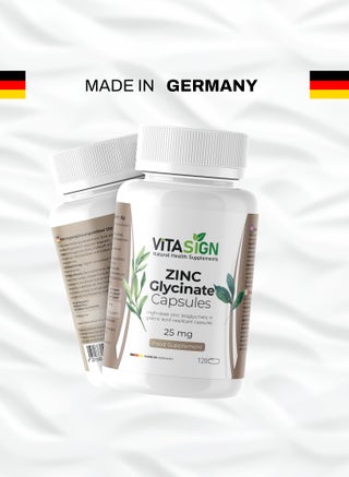 VITASIGN Zinc Glycinate 25mg | Made in Germany | Chelated High-Absorption Zinc | Immune & Skin Support120 Capsules - view 4