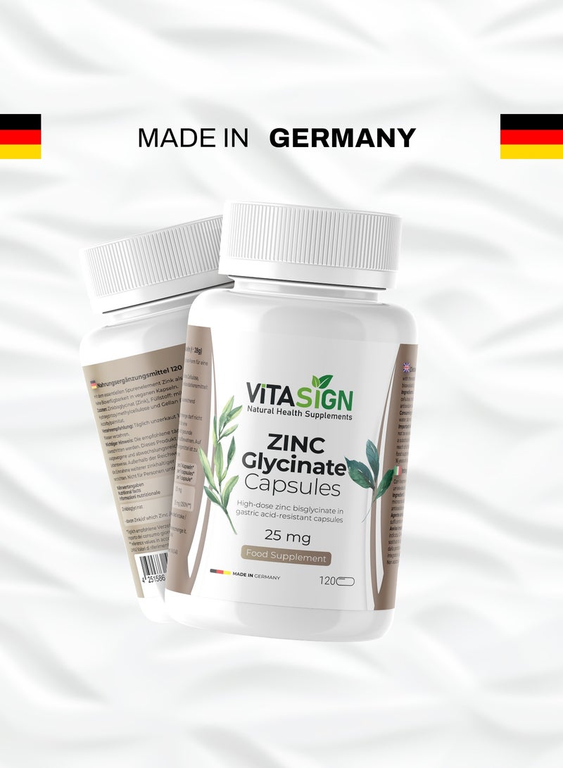 VITASIGN Zinc Glycinate 25mg, 120 Capsules – High-Quality Food Supplement - Image 4