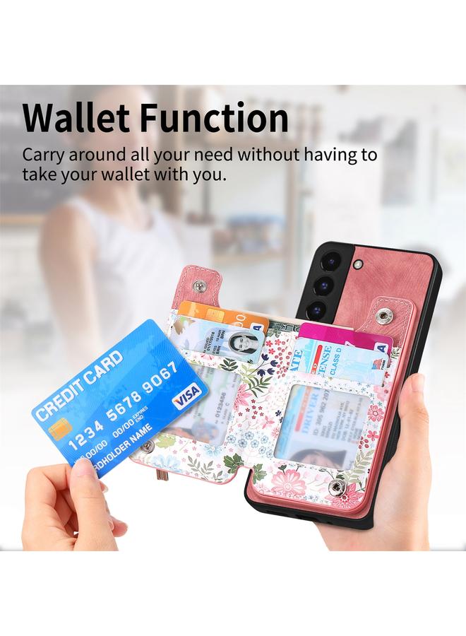 S-TOP Case For Samsung Galaxy S22+ 5G Retro Painted Zipper Wallet Back Phone Case - Image 3