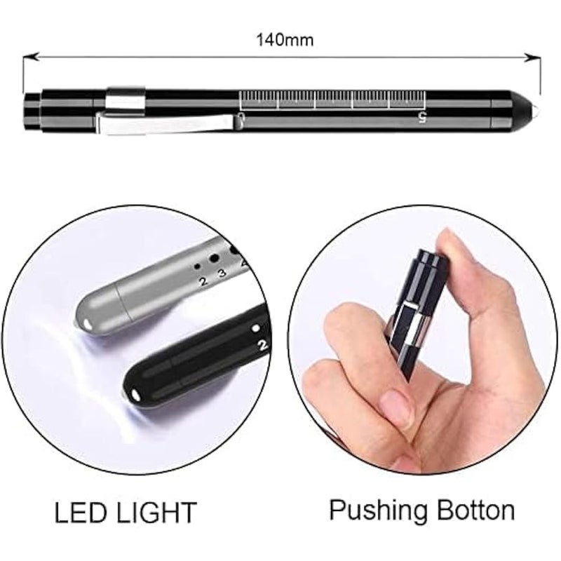 قلم اضاءة طبي تشخيص (قطعتان) من شيفكيت، مصباح ليد صغير قابل لاعادة الاستخدام قلم مصباح يدوي مصباح يدوي LED، مصباح ضوئي للطبيب الممرضة EMT للطوارئ - Image 2
