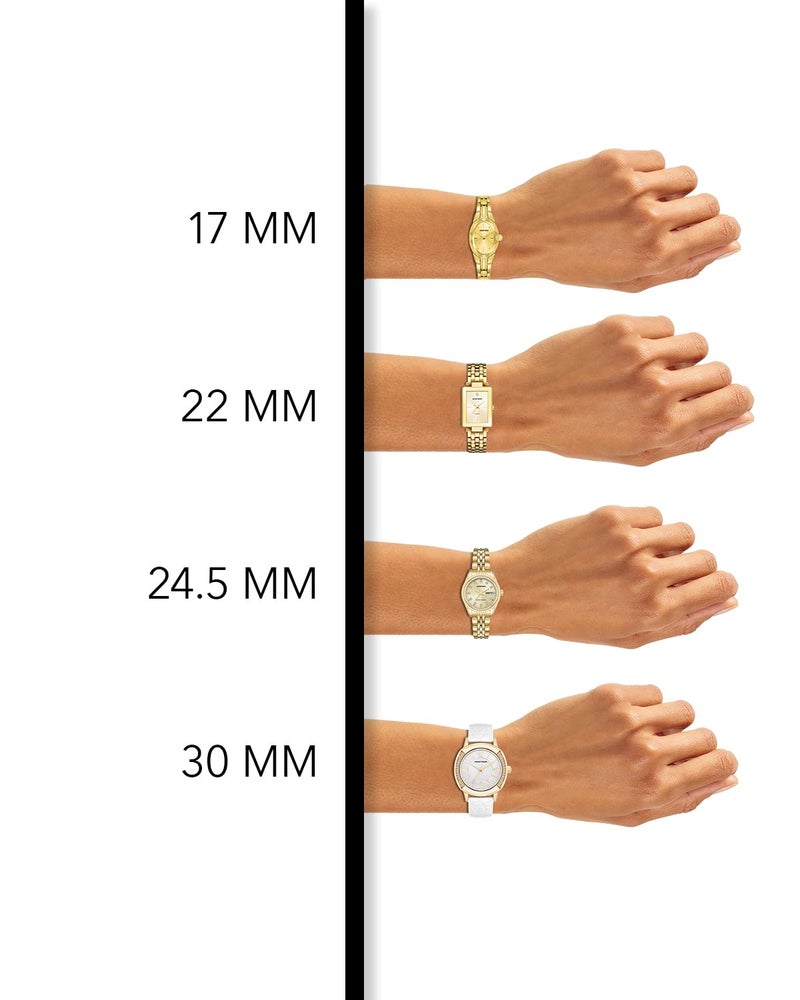 Armitron ساعة أرمترون النسائية 75/2475MOP مزينة بالكريستال برباط مزدوج اللون - Image 2