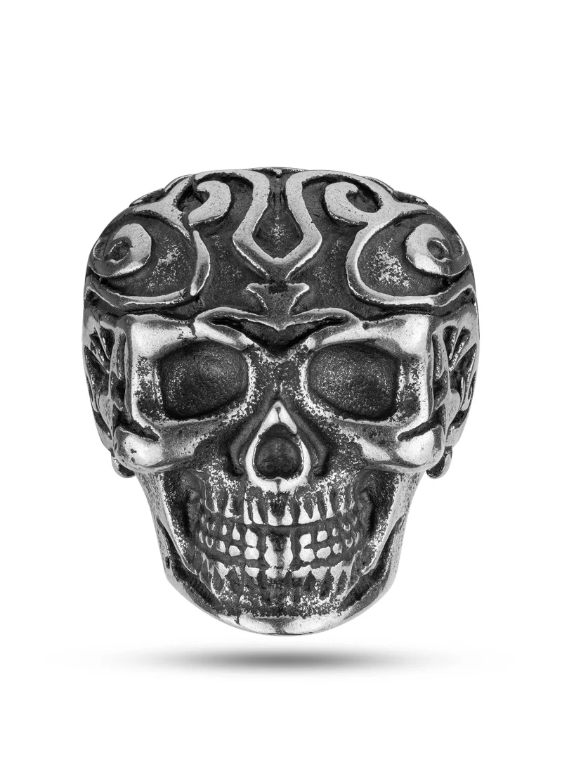 Tribaledge Antique Silver Finger Ring for Men 64 mm