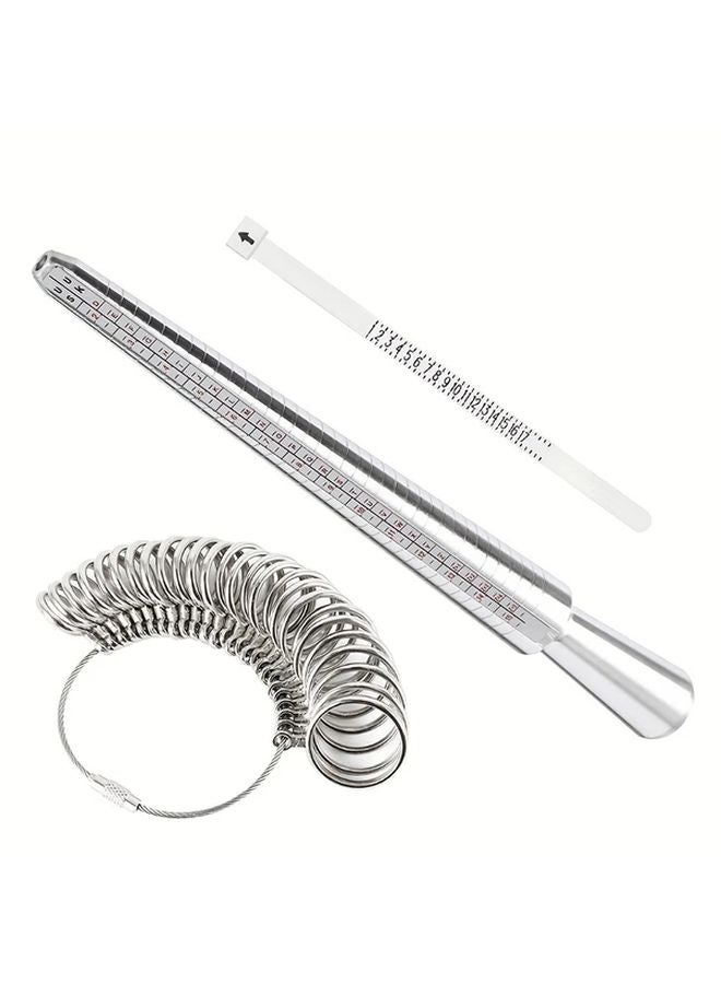 Steel Color Metal Ring Mandrel Sizer Gauge Jewelry Making Tool For Men Women - Image 2