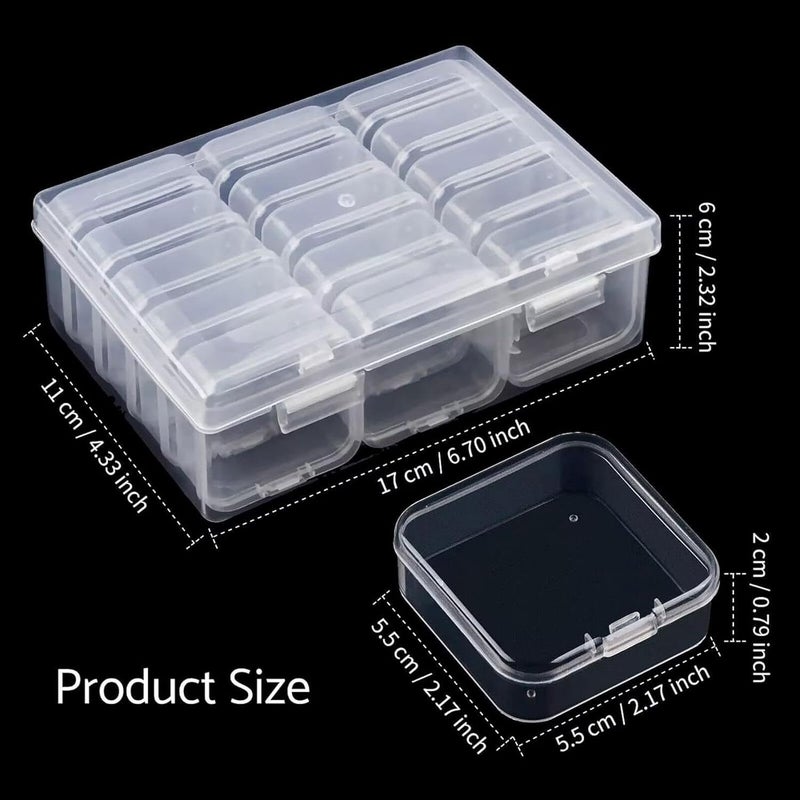 13 Pieces Bead Organizer Box Storage Container Bead Storage Case Small Transparent PP Material Easy Sorting Suitable for workspace Home, 15 Small Box - Image 4