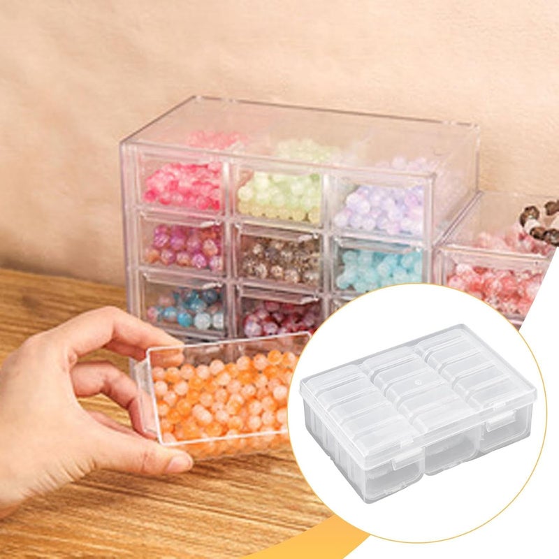 13 Pieces Bead Organizer Box Storage Container Bead Storage Case Small Transparent PP Material Easy Sorting Suitable for workspace Home, 15 Small Box - Image 5