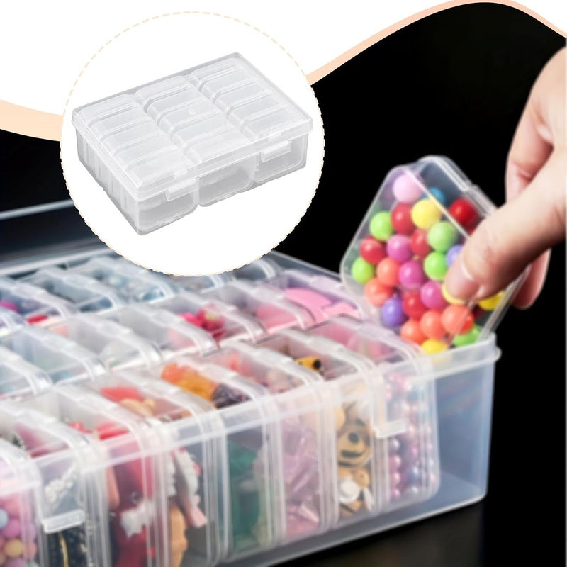 13 Pieces Bead Organizer Box Storage Container Bead Storage Case Small Transparent PP Material Easy Sorting Suitable for workspace Home, 15 Small Box - Image 2
