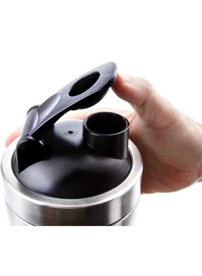 METKING METKING Stainless Steel Leakproof Protein Shaker Bottle | Gym & Fitness Workout Shaker for Pre & Post Workout | Reusable and Durable (750ml | Silver,Black|)  - Image 5