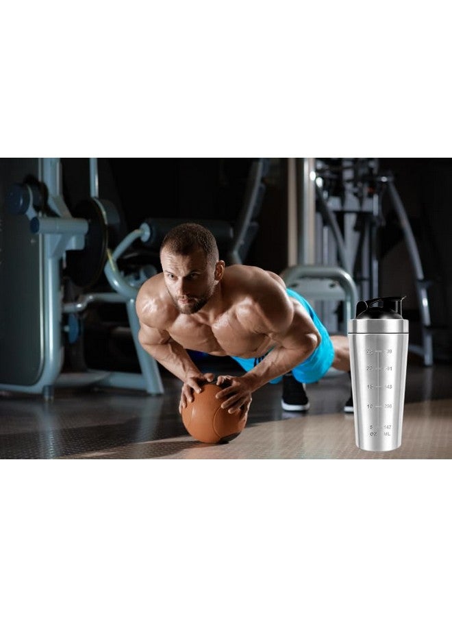 METKING METKING Stainless Steel Leakproof Protein Shaker Bottle | Gym & Fitness Workout Shaker for Pre & Post Workout | Reusable and Durable (750ml | Silver,Black|)  - Image 2