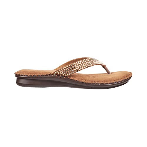 Metro Women's Yellow Gold Embellished Casual Comfort Fashion Slippers UK/4 EU/37 (44-1679) - Image 2