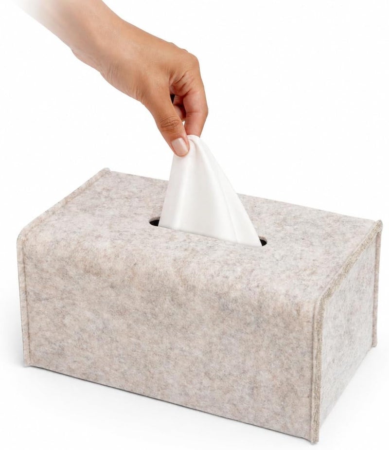 LOTTELI KITCHEN Felt Tissue Box Cover, Rectangle, Modern Design, Compatible with Kleenex Puffs Kirkland Boxes 9.25 x 4.72 x 4.53” - Single - Image 1