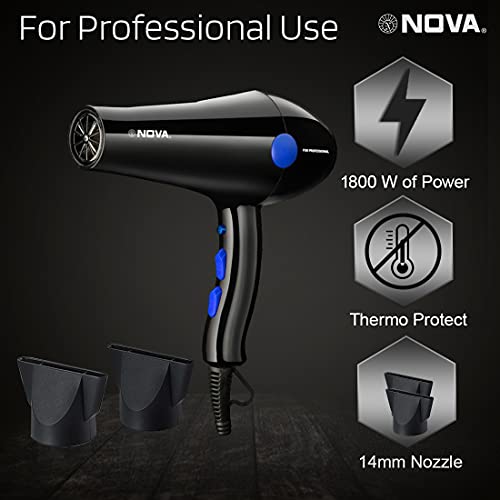Nova NHP 8211 1800 Watts Proffesional Hair Dryer for Women (Blue) - Image 4
