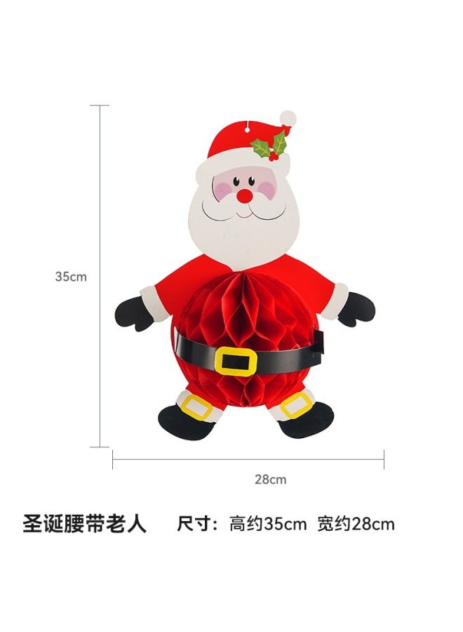 Autonomy Christmas Decoration Props Wall Flower Hanging Decoration Classroom Scene Layout Window Flag Honeycomb Ball Photo Props - Image 1