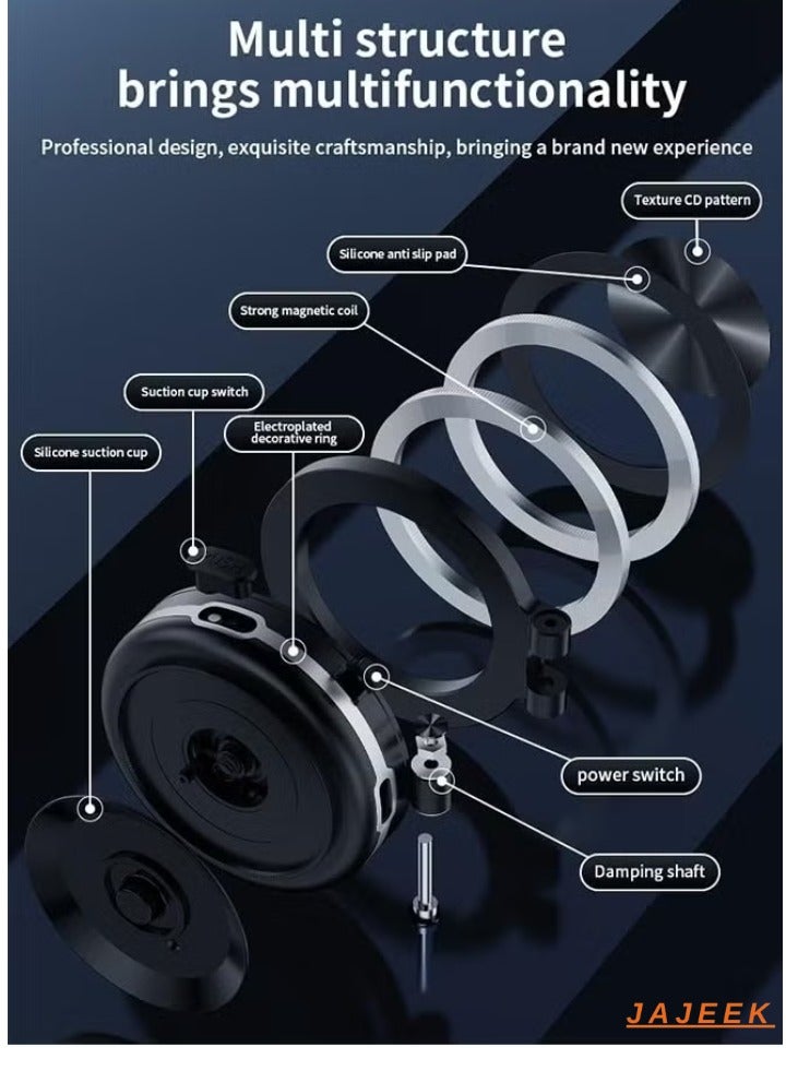 JAJEEK Vacuum Double-Side Use Magnetic Folding Phone Holder – Suction Cup, Angle Adjustable, Silicone Scratch-Free, Multi-Scenario Use, Universal Compatibility for Phones & Tablets, Ideal for Car, Desk, Kitchen, and More - Image 2