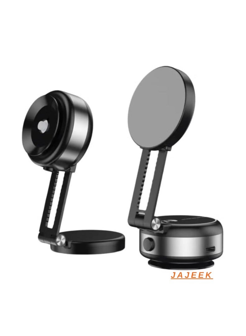 JAJEEK Vacuum Double-Side Use Magnetic Folding Phone Holder – Suction Cup, Angle Adjustable, Silicone Scratch-Free, Multi-Scenario Use, Universal Compatibility for Phones & Tablets, Ideal for Car, Desk, Kitchen, and More - Image 1