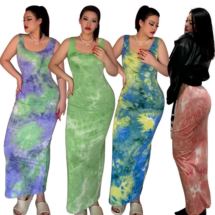 Women's Solid Color Sleeveless Maxi Bodycon Dress - Image 3