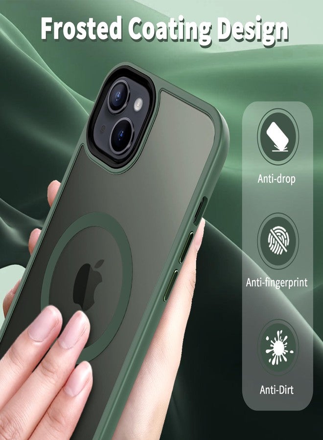 CACOE for iPhone 13/14 Case with Camera Protection, Compatible with MagSafe, Shockproof Scratch-Resistant Magnetic Back Phone Cover for iPhone 13/14 Case Dark Green - Image 5