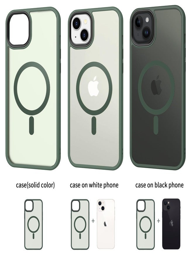 CACOE for iPhone 13/14 Case with Camera Protection, Compatible with MagSafe, Shockproof Scratch-Resistant Magnetic Back Phone Cover for iPhone 13/14 Case Dark Green - Image 4