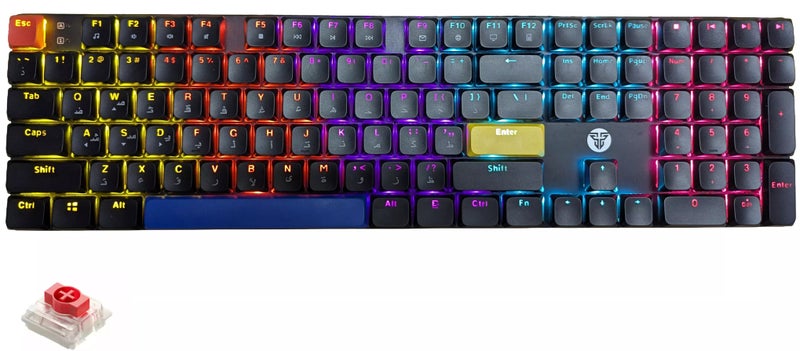 فانتيك لوحة مفاتيح الألعاب الميكانيكية ATOM AIR108 MK314 - مفاتيح حمراء منخفضة الارتفاع - إضاءة RGB بـ 17 وضعًا - أغطية مفاتيح إضافية - Image 1