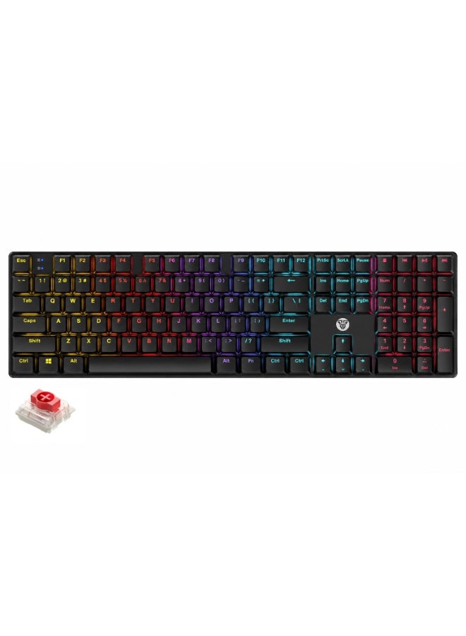 FANTECH ATOM AIR108 MK314 Gaming Mechanical Keyboard - Low Profile Red Switches - RGB 17 Modes - Extra Keycaps - Image 1